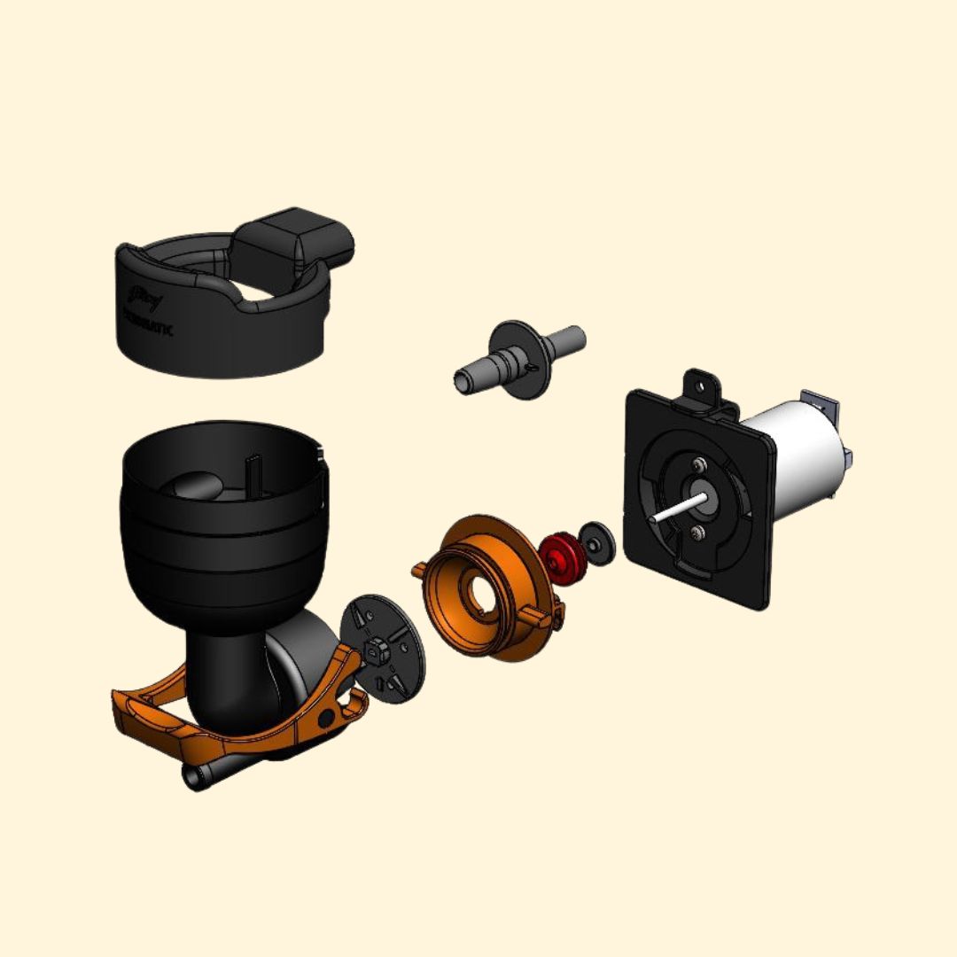 Exploded view of a high-quality chai vending machine, showcasing precision-engineered components for seamless chai brewing from Chai Hai