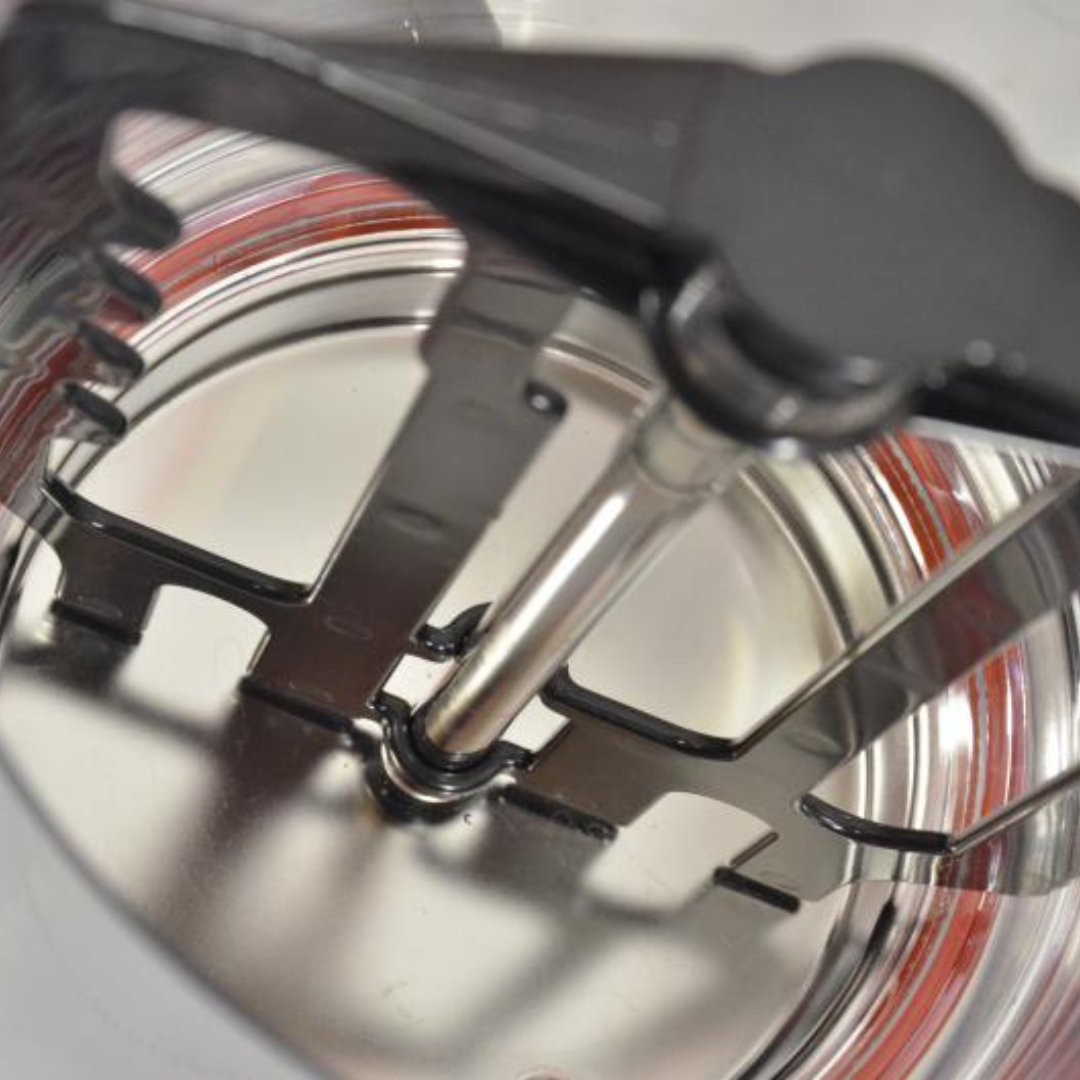 Top view of an NSF-certified beverage dispenser showcasing internal stirrer mechanisms. Designed for smooth blending and consistent quality, perfect for preparing hot beverages like tea or chocolate in commercial settings.