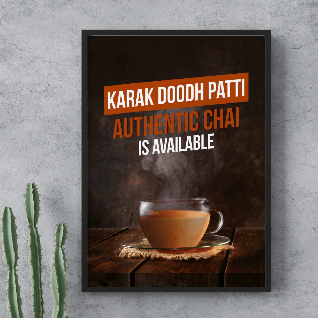 Karak Irani chai available poster frame form chai hai