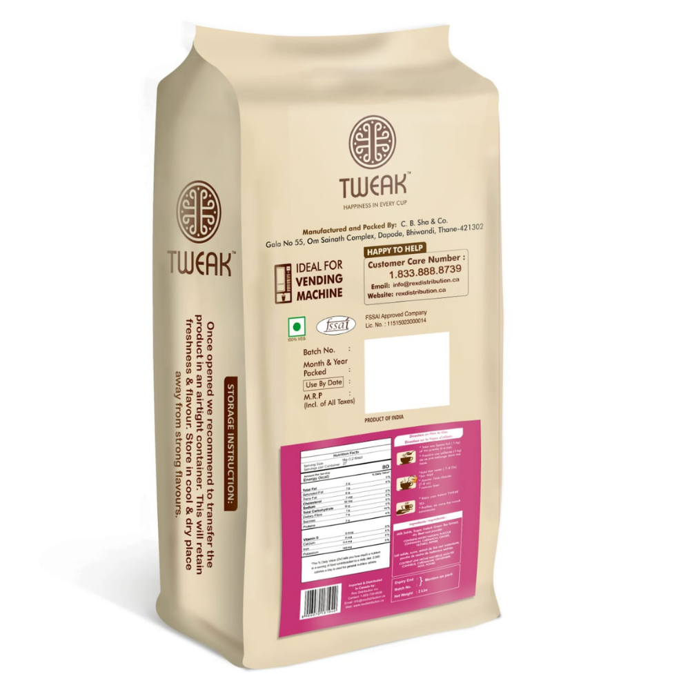 image of back side of the tea premix packet