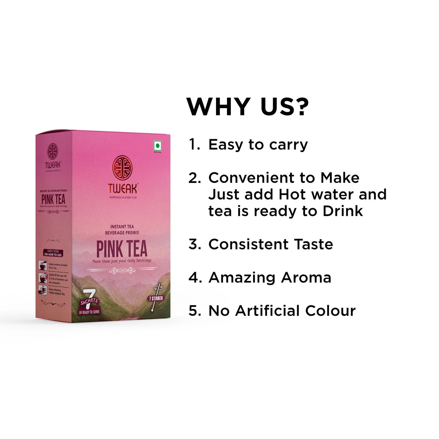 Kashmiri Pink Chai Instant Premix Sachet (7pc x 20g)