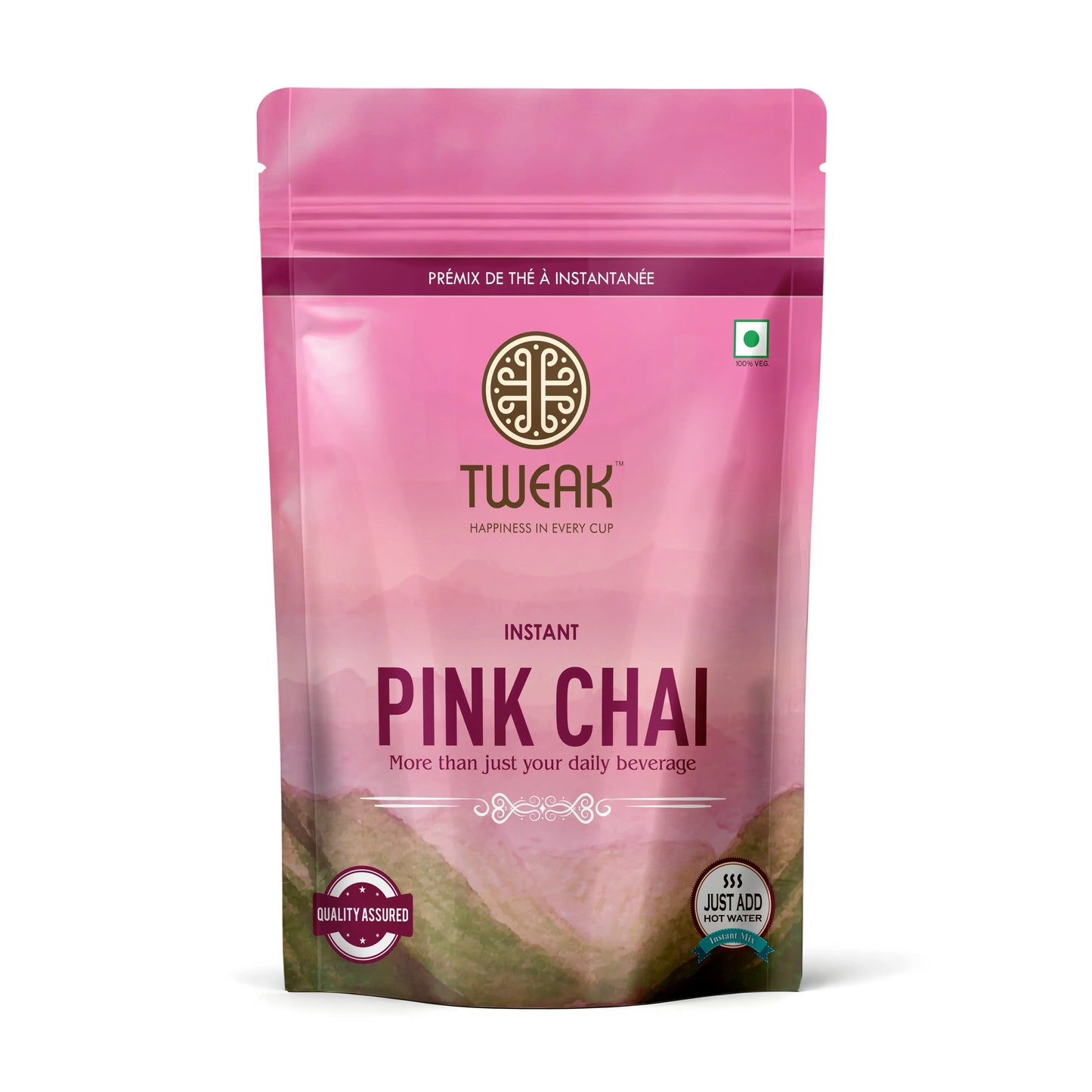 Tweak Instant Pink Chai - Authentic Instant Pink Chai Premix offering a unique flavor and creamy texture. Easily prepared by adding hot water - perfect for any time of the day.