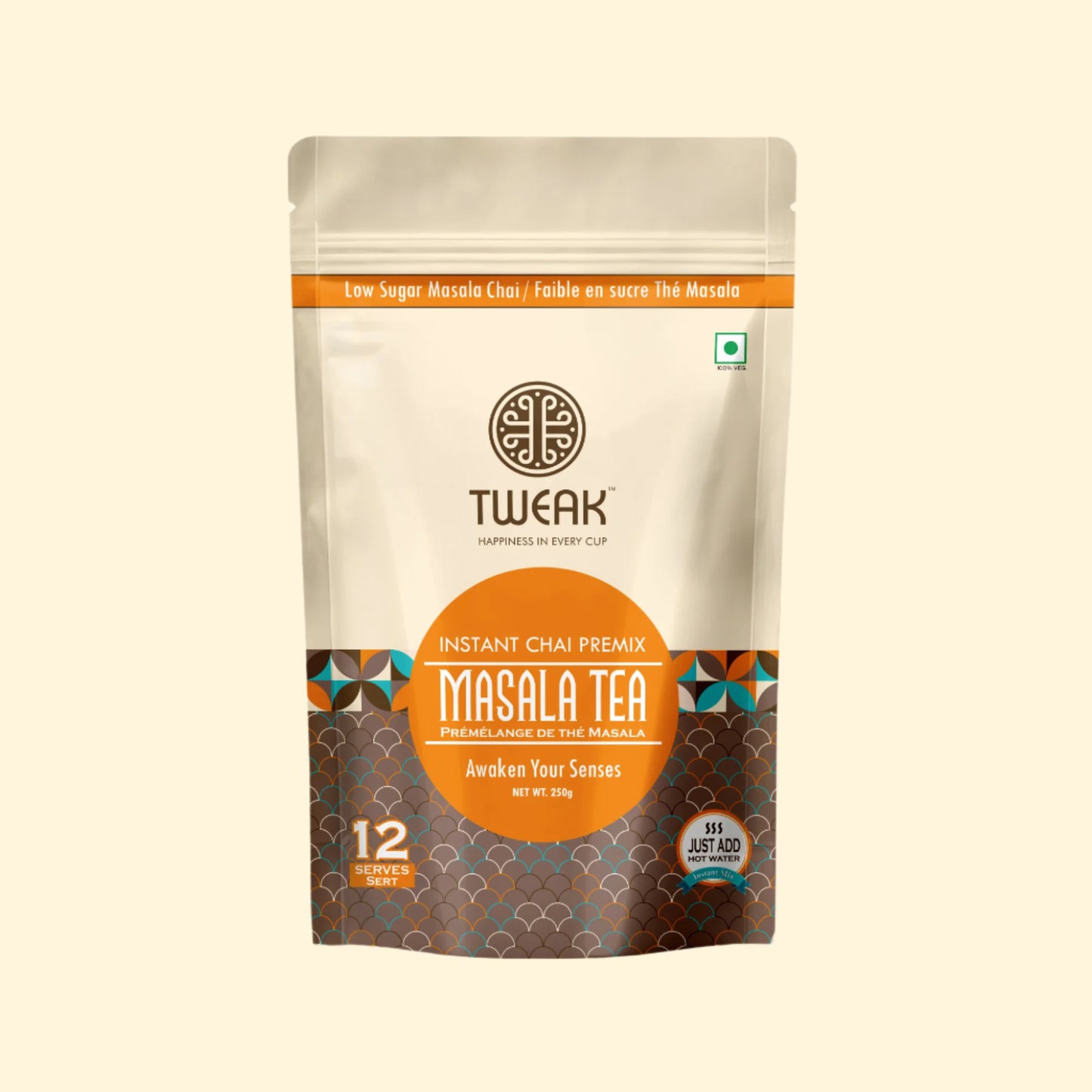 Tweak Instant Masala Chai Premix chai powder indian style Tea - Low Sugar Masala Chai for a rich, aromatic experience. Enjoy the perfect blend of Indian spices with ease - just add hot water.